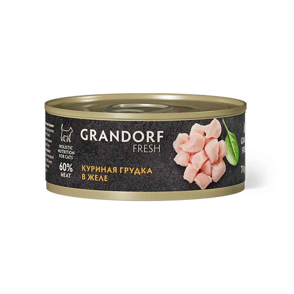 Влажный корм для кошек Grandorf Fresh «Куриная грудка в желе» (70 грамм)