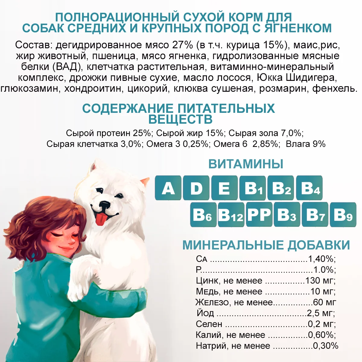 Edel Medium & Maxi для взрослых собак средних и крупных пород с ягненком