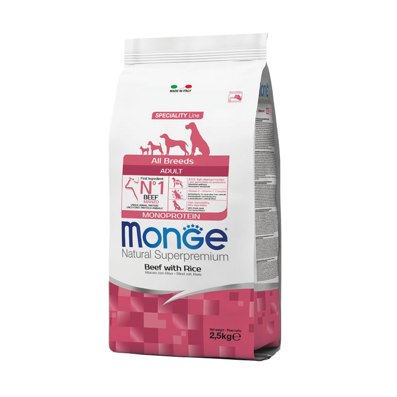 Monge Dog Speciality Line Monoprotein All Breeds Beef and Rice для собак всех пород, из говядины с рисом