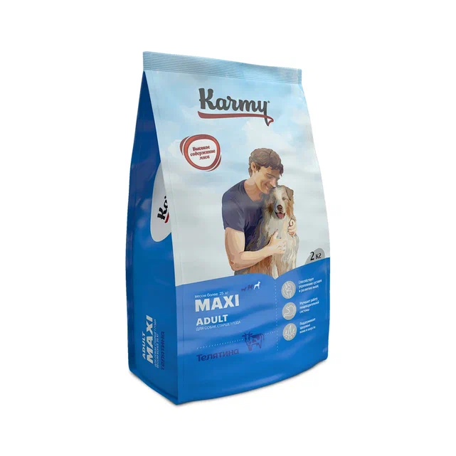 Karmy Maxi Adult для собак крупных пород (телятина с рисом)