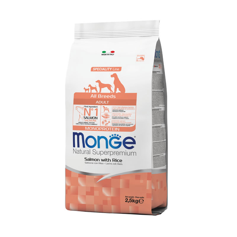 Monge Dog Speciality Line Monoprotein All Breeds Salmon with Rice для собак всех пород, из лосося с рисом