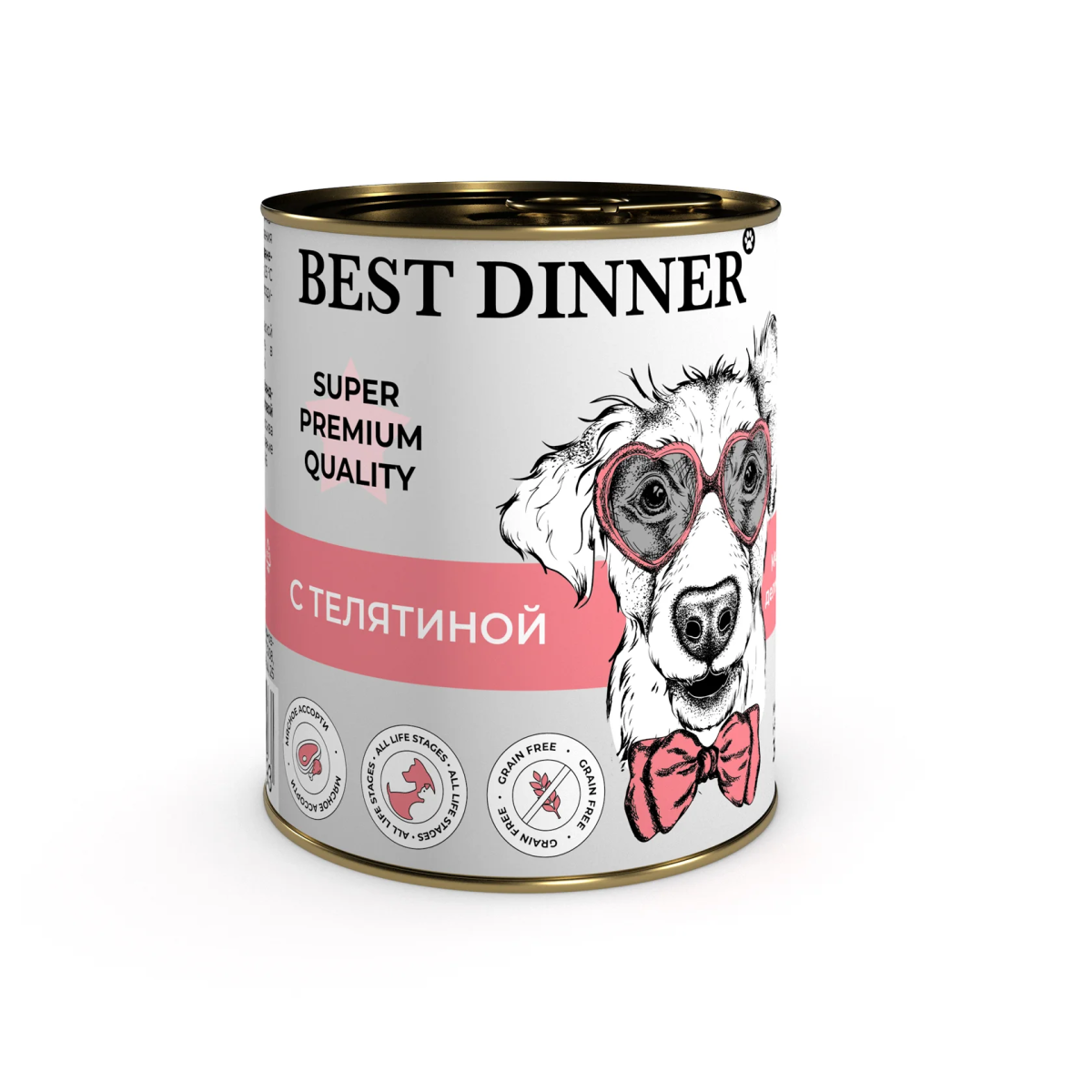Best Dinner Super Premium для собак (с телятиной / 340 грамм)