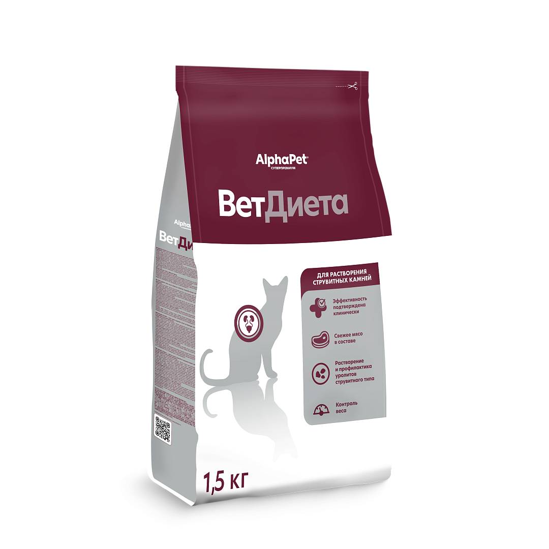 AlphaPet Vet Diet Urinary для кошек при заболеваниях нижних отделов мочевыводящих путей