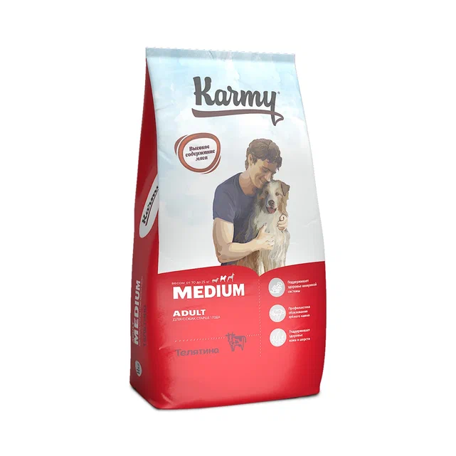 Karmy Medium Adult для собак средних пород (телятина с рисом)