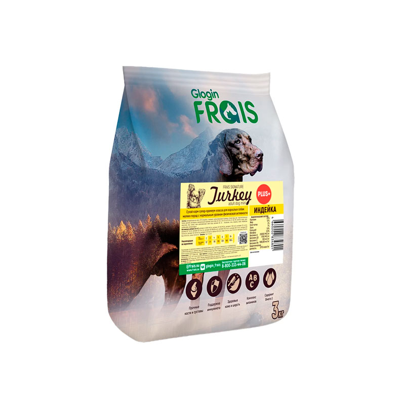 Frais Adult Dog Mini Turkey+ для взрослых собак мелких пород (индейка)