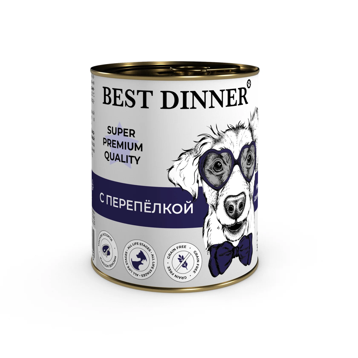 Best Dinner Super Premium для собак (с перепелкой / 340 грамм)