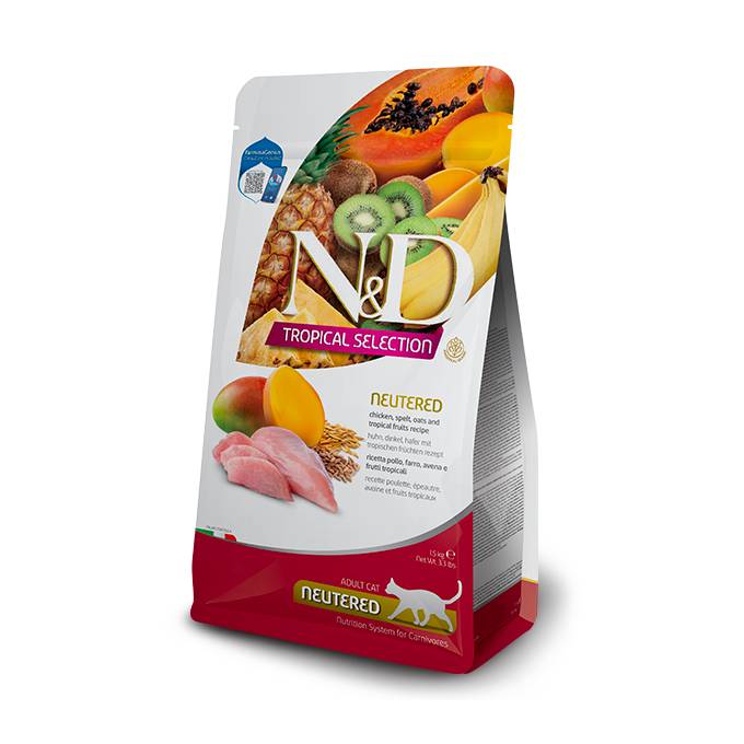 N&D Tropical Selection: Chicken, Spelt, Oats & Tropical Fruits Neutered
