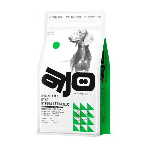 AJO Special Line Mini Hypoallergenic для собак миниатюрных и малых пород, склонных к аллергиям