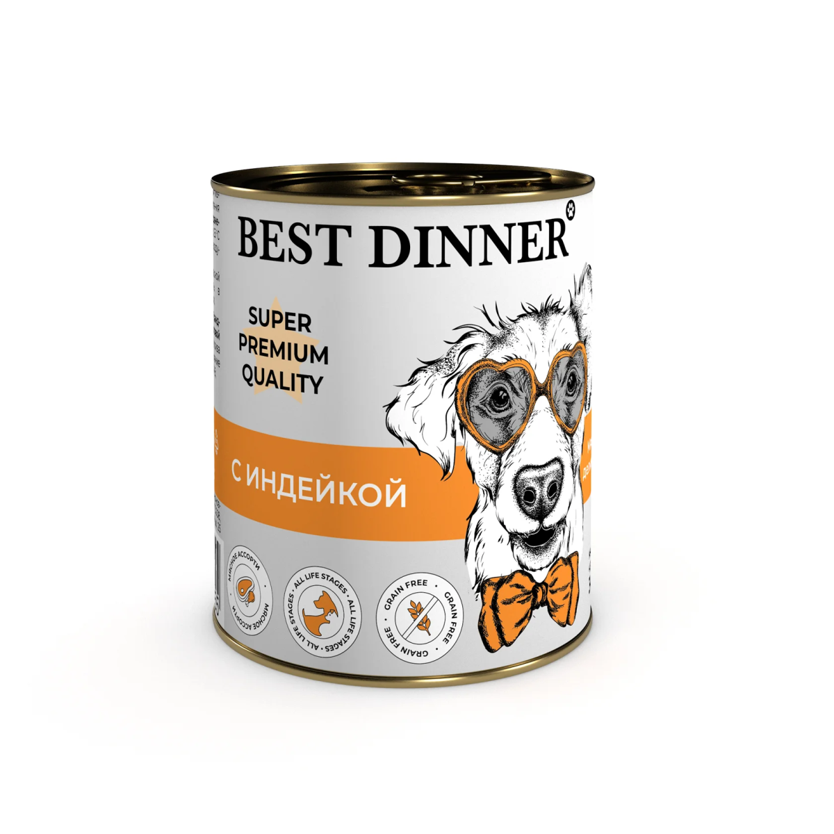 Best Dinner Super Premium для собак (с индейкой / 340 грамм)