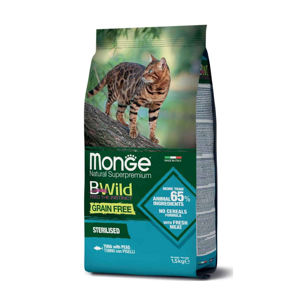 Monge Cat BWild GRAIN FREE для стерилизованных кошек, из тунца
