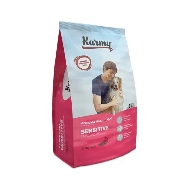 Karmy Sensitive Medium & Maxi (лосось с рисом)